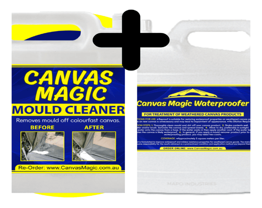 Canvas Magic 'Mould Remover / Waterproofer' dual pack - Caravan Cover Shop