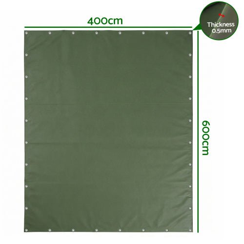 'Instahut' Canvas Tarp - GREEN - Caravan Cover Shop