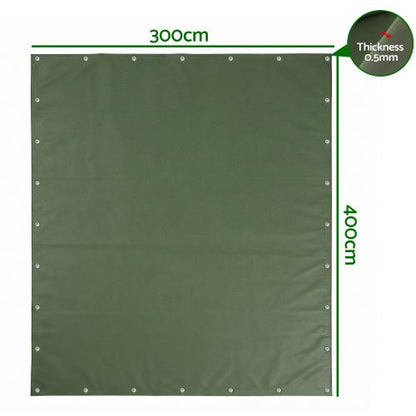 'Instahut' Canvas Tarp - GREEN - Caravan Cover Shop