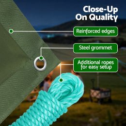 'Instahut' Canvas Tarp - GREEN - Caravan Cover Shop