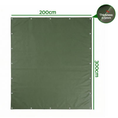 'Instahut' Canvas Tarp - GREEN - Caravan Cover Shop