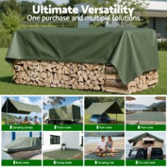 'Instahut' Canvas Tarp - GREEN - Caravan Cover Shop