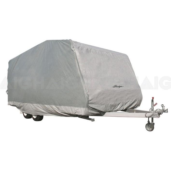 Prestige Caravan Cover - Caravan Cover Shop. Image of fitted Prestige Caravan Cover.