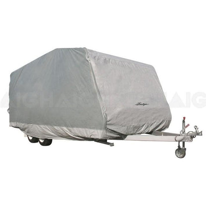 Prestige Caravan Cover - Caravan Cover Shop. Image of fitted Prestige Caravan Cover.
